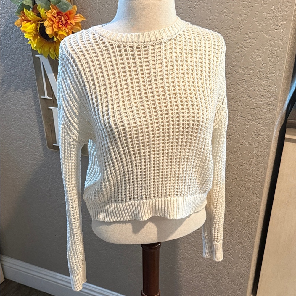 West of Melrose Knit Sweater Cropped Oversized XS